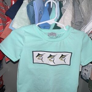 Mint Green Fish Graphic Tee